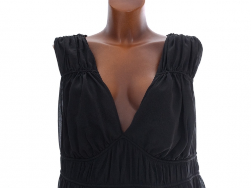XL Dlouhé černé dámské šaty H&M s podšívkou