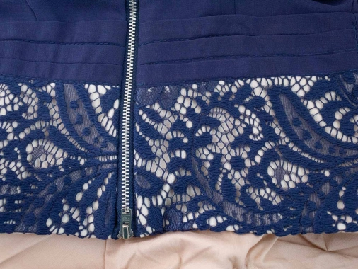 XS/S Tmavě modré dámské šaty bez ramínek