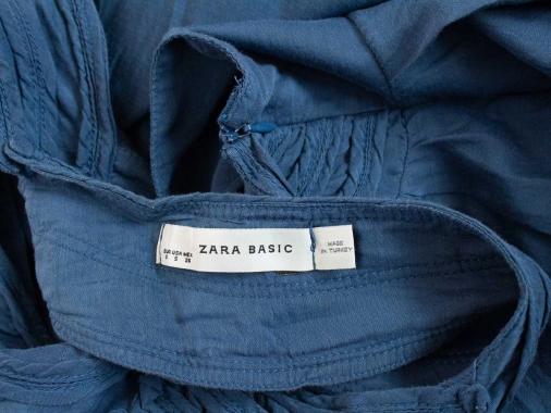 S Modré letní dámské šaty tunika Zara s podšívkou