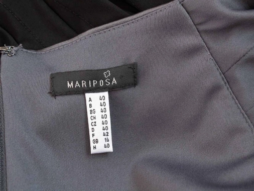 40/42 Mariposa šedočerné celoroční dámské šaty