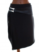 Společenská černá dámská sukně s vázačkou v pase
