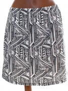 Krémovočerná dámská pružná sukně se vzorem