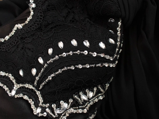 L/XL Drole de copine černé slavnostní maxi šaty