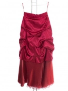 S/M Vínová dámská společenská saténová sukně