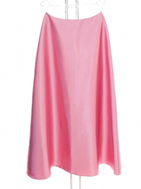 40/42 Růžová dámská saténová sukně s podšívkou