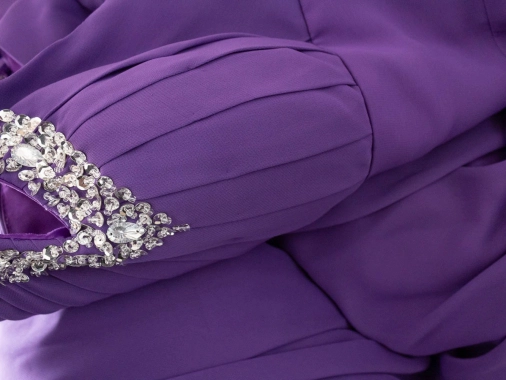 L/XL Plesové společenské fialové šaty na šněrování