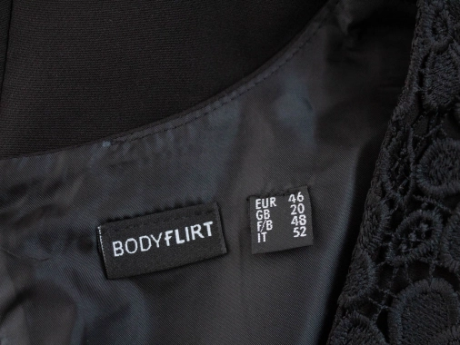 48/4XL Bodyflirt černé pouzdrové společenské šaty