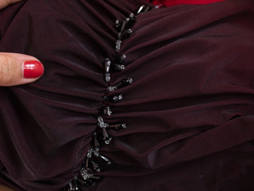M/L Vínovočervené společenské šaty Edisa