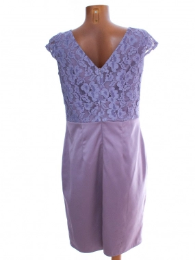 40/42 Infinity fialové krajkové saténové šaty