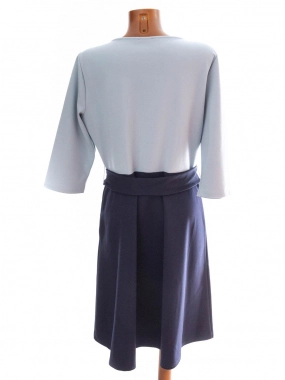 44/XXL Modré dámské šaty Orsay s vázačkou v pase