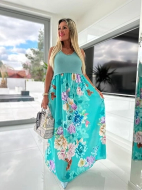 Dlouhé nádherné dámské letní květované šaty