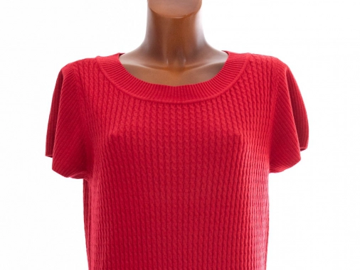 L/XL Pleteninové červené pružné šaty dámské šaty
