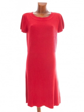 L/XL Pleteninové červené pružné šaty dámské šaty