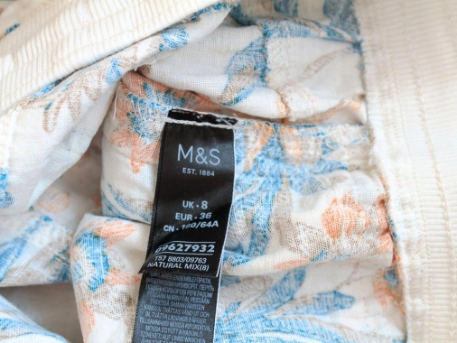 36/S Dámská lněná sukně se vzorem M&S