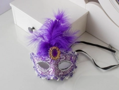 Škraboška maska na obličej fialová maškaráda