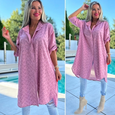 Letní dámská košile tunika madeira Laura fialová