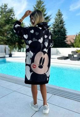 Dámská bavlněná minikina šaty srdce Mickey