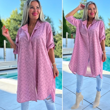 Letní dámská košile tunika madeira Laura fialová