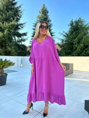 Dámské letní šaty zdobené záda Valentina fialové