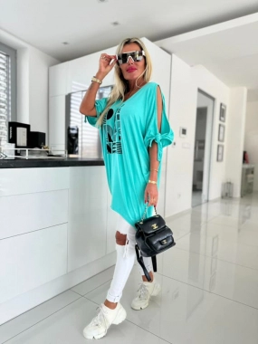 Dámská tunika Peru tyrkysová modrá barva