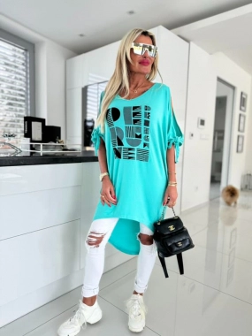 Dámská tunika Peru tyrkysová modrá barva