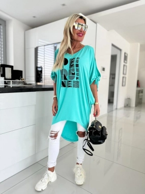 Dámská tunika Peru tyrkysová modrá barva