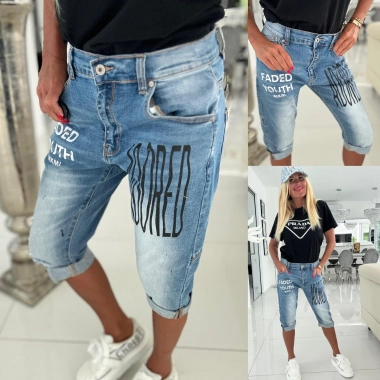 L Luxusní dámské džínové kraťasy jeans Faded