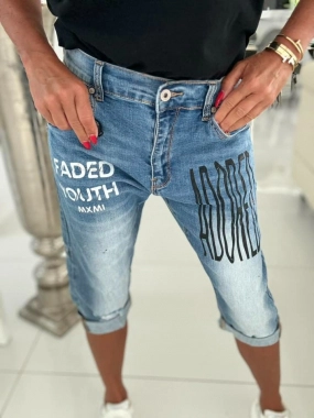 L Luxusní dámské džínové kraťasy jeans Faded