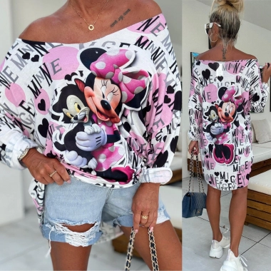 Dámský svetřík halenka Minnie Mickey pink