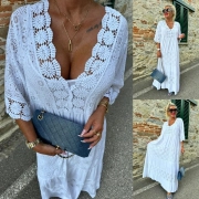 Dámské letní boho šaty Sandra 2v1 bílé