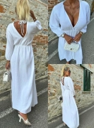 S/M Letní mušelínové dámské šaty Karla bílé