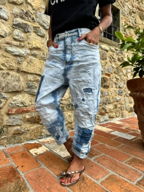 M Luxusní dámské pružné Baggy Jeans džíny