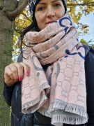 Oboustranný obří kašmírový šál pashmina růžový