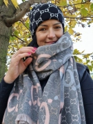 Oboustranný obří kašmírový šál pashmina šedý