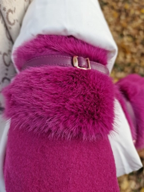 Dámské rukavičky s kožešinkou Lada fuchsiové