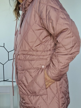 2XL Růžovopudrová přechodová prošívaná dámská bunda Eva