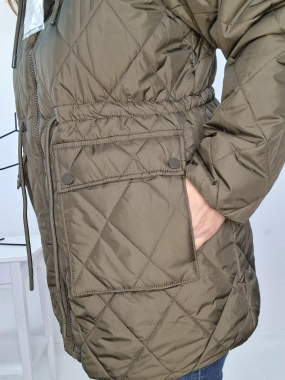 2XL Khaki přechodová prošívaná dámská bunda Eva