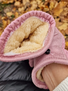 Zimní dámské rukavice UGC s kožíškem růžové