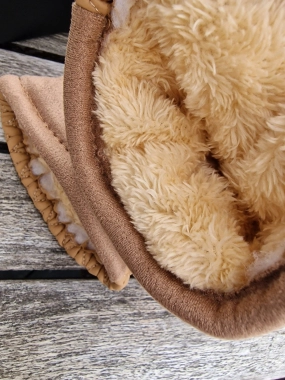 Zimní dámské rukavice UGC s kožíškem camel