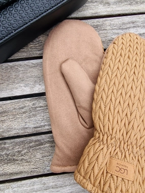 Zimní dámské rukavice UGC s kožíškem camel