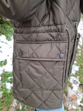 4XL Khaki přechodová prošívaná dámská bunda Eva