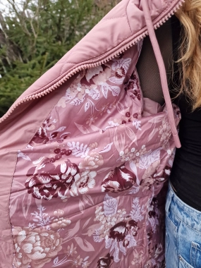 6XL Růžovopudrová přechodová prošívaná dámská bunda Eva