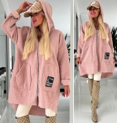 Růžovopudrový smyčkový kabátek NEW na zip
