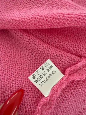 Dámský cardigan přehoz zdobený perličkami růžový