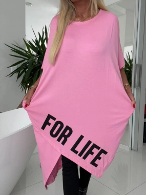 Dámská tunika ala šaty s kapsami For Life růžová