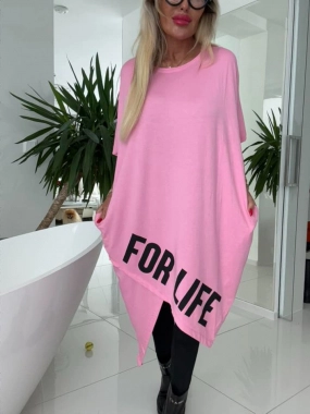 Dámská tunika ala šaty s kapsami For Life růžová