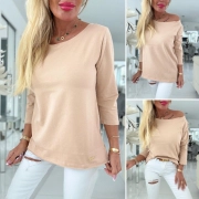 Dámské bavlněné tričko Fashion béžové