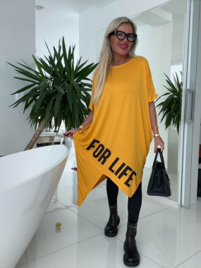 Dámská tunika ala šaty s kapsami For Life žlutá
