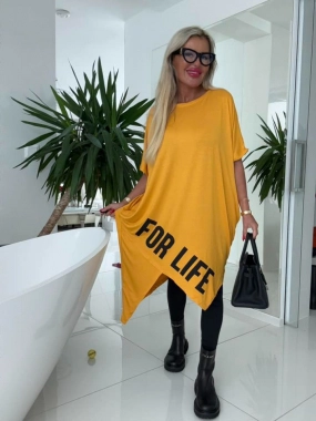 Dámská tunika ala šaty s kapsami For Life žlutá