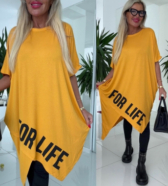 Dámská tunika ala šaty s kapsami For Life žlutá